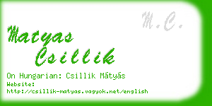 matyas csillik business card